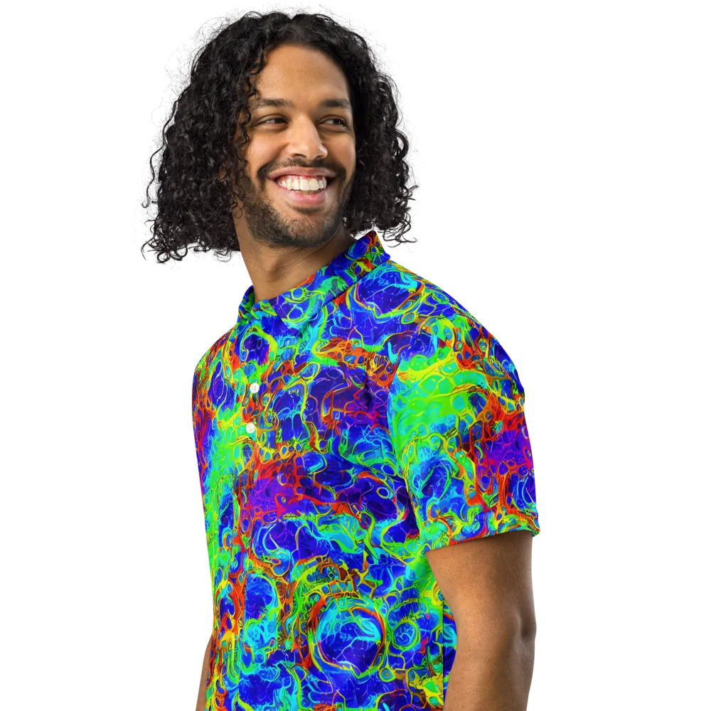 Mango Mirage on Men's Slim Fit Polo Shirt — Left Front