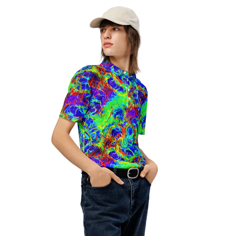 Mango Mirage on Men's Slim Fit Polo Shirt — Right Front