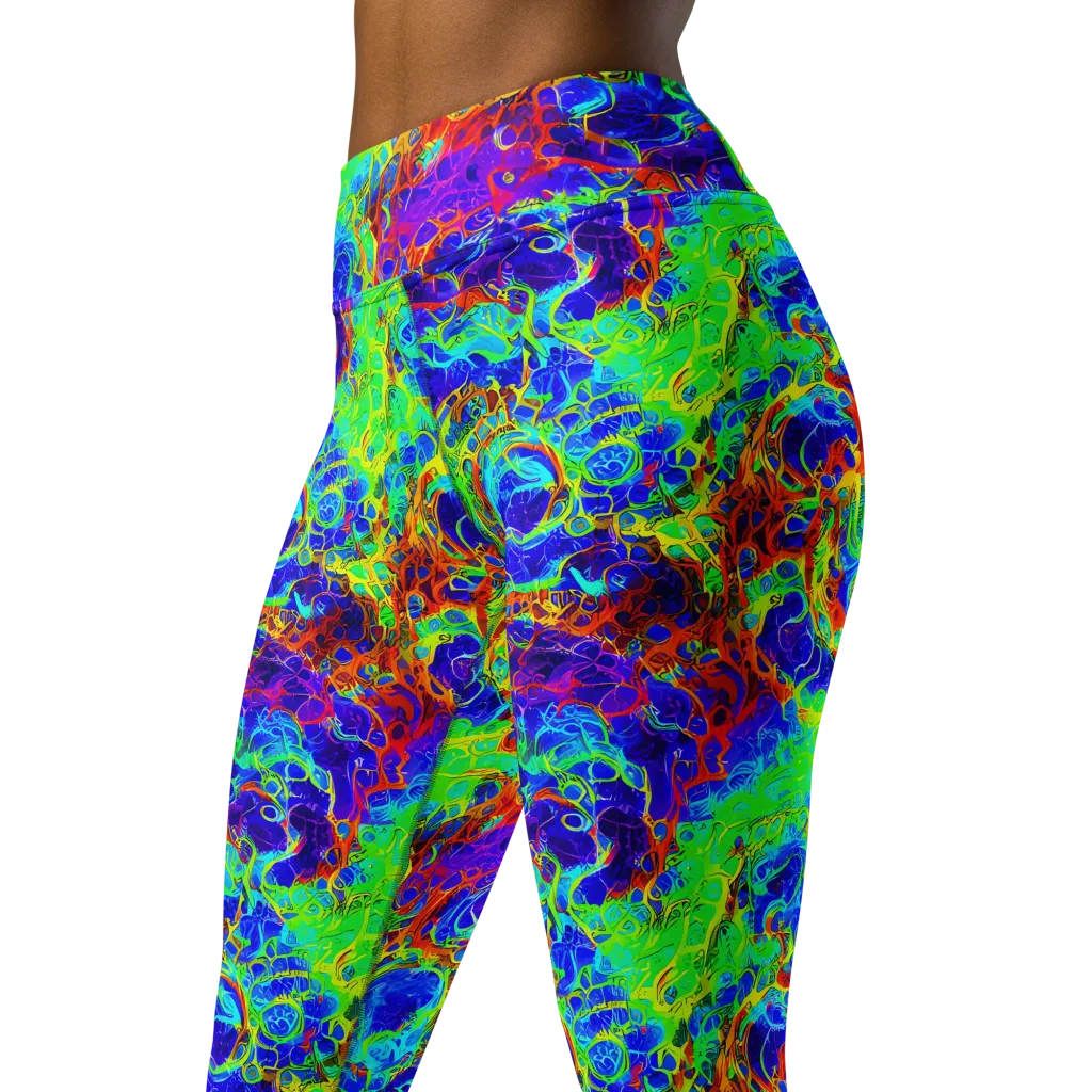 Mango Mirage on Yoga Leggings — Left Front
