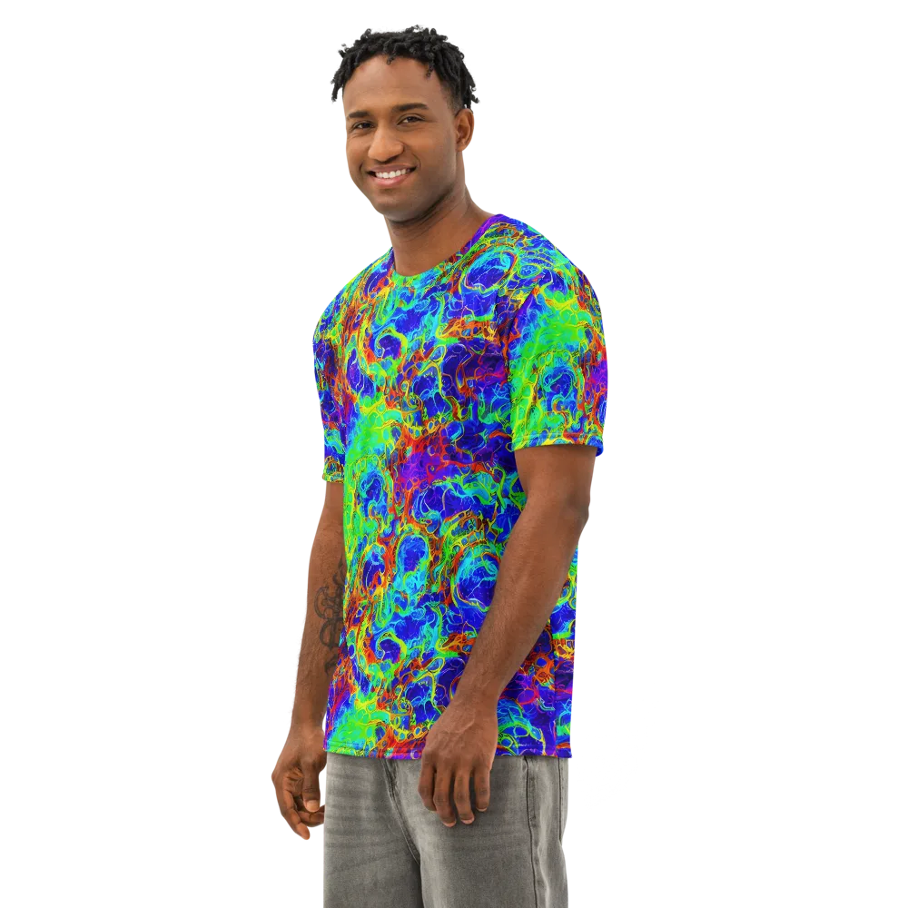 Mango Mirage on Men's Cotton Crew Neck T-Shirt — Left Front