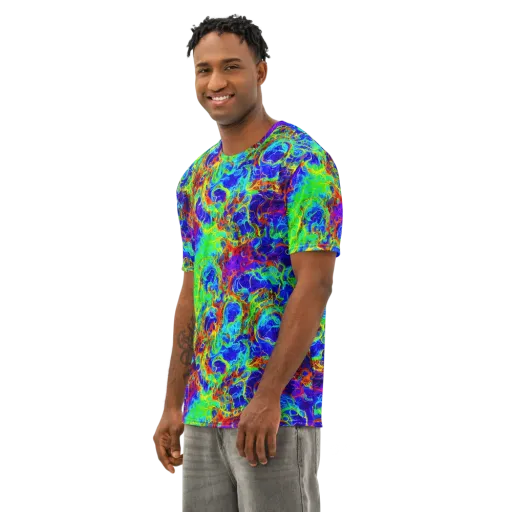Mango Mirage on a Men's Cotton Crew Neck T-Shirt