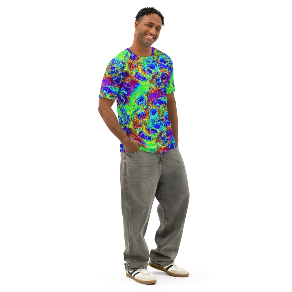 Mango Mirage on Men's Cotton Crew Neck T-Shirt — Right Front