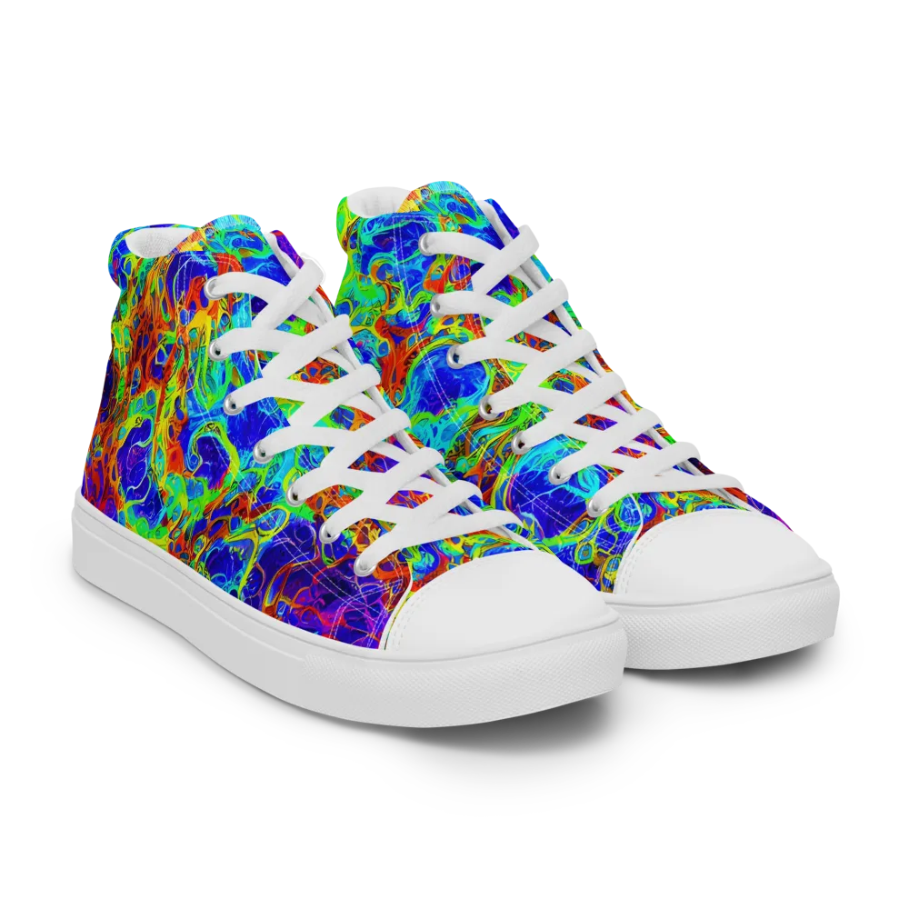 Mango Mirage on Men's High Top Canvas Shoes — Right Front
