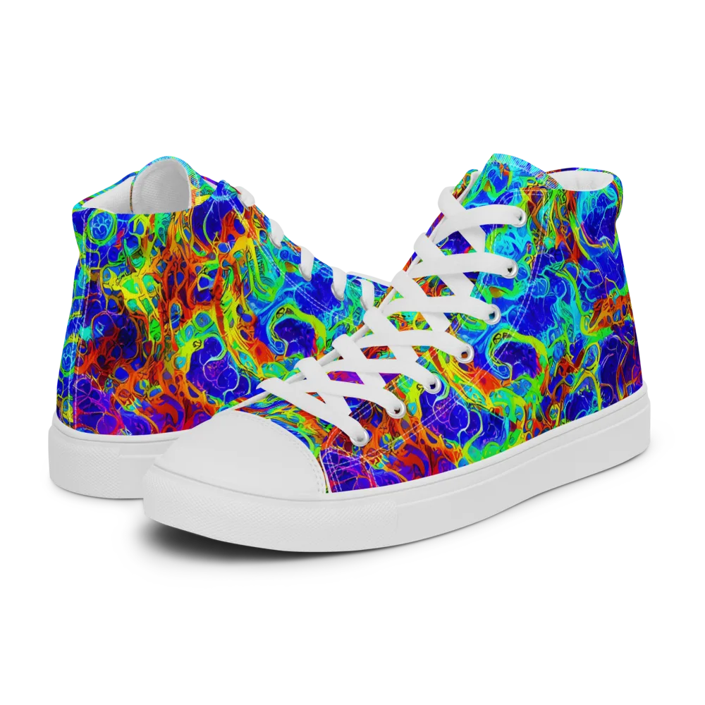 Mango Mirage on Men's High Top Canvas Shoes — Left