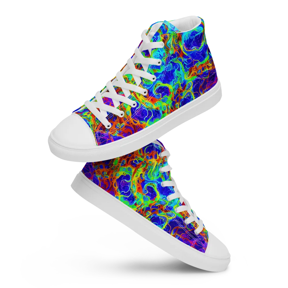 Mango Mirage on Men's High Top Canvas Shoes — Front