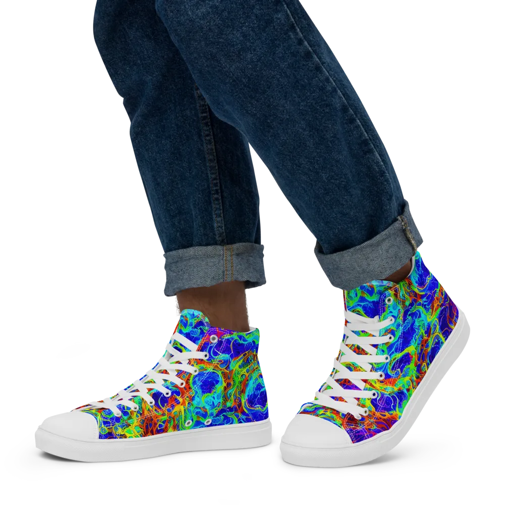 Mango Mirage on Men's High Top Canvas Shoes — Left