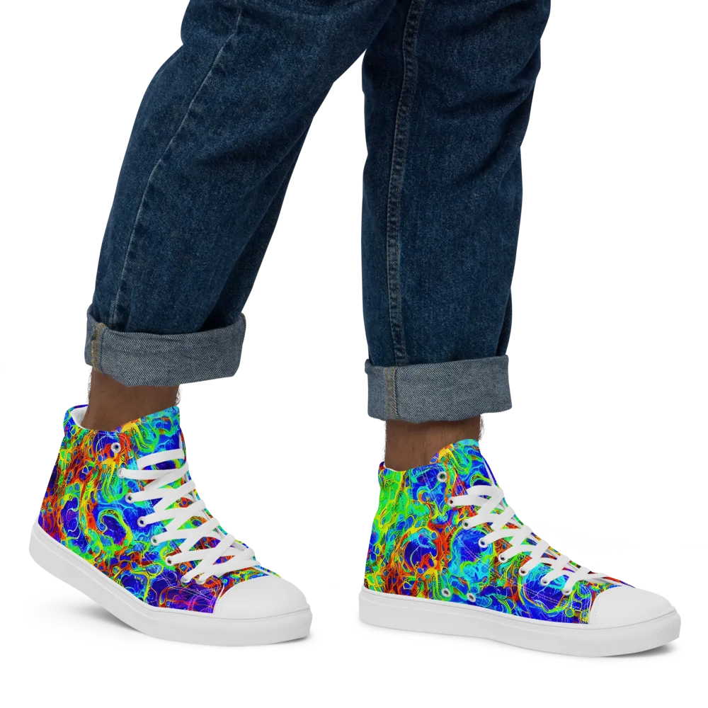 Mango Mirage on Men's High Top Canvas Shoes — Right