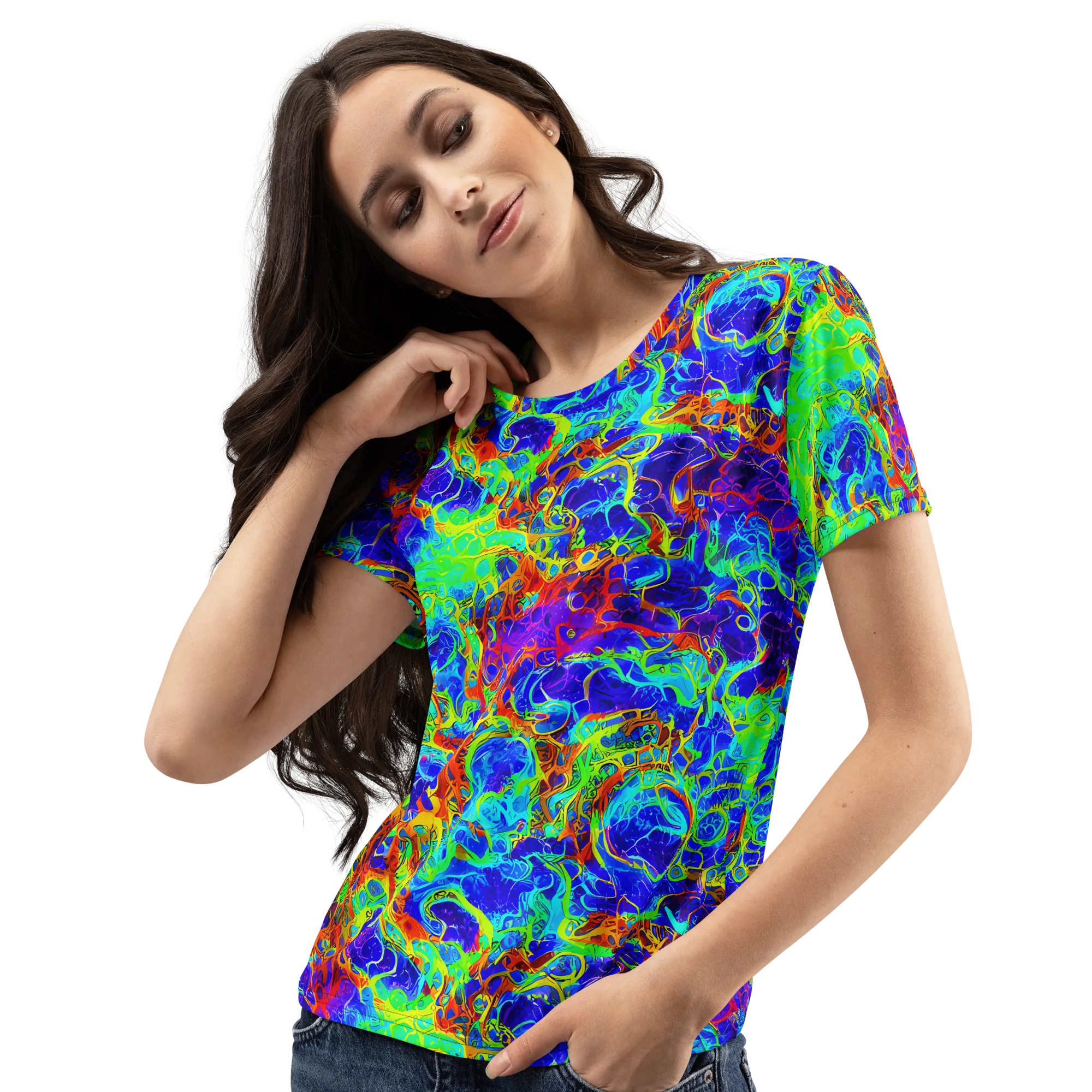 Mango Mirage on Women's Crew Neck T-Shirt — Left Front