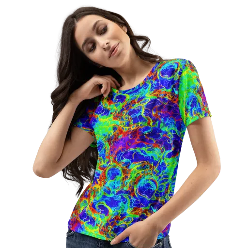 Mango Mirage on a Women's Crew Neck T-Shirt