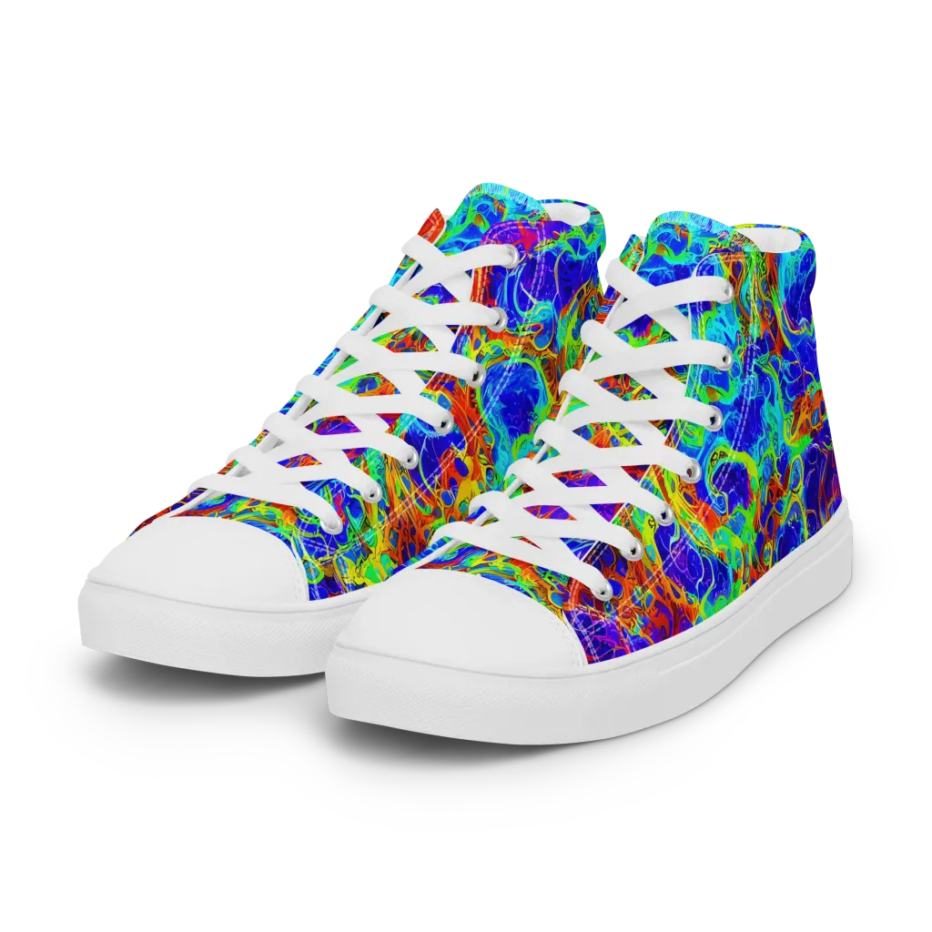 Mango Mirage on Women's High Top Canvas Shoes — Left Front