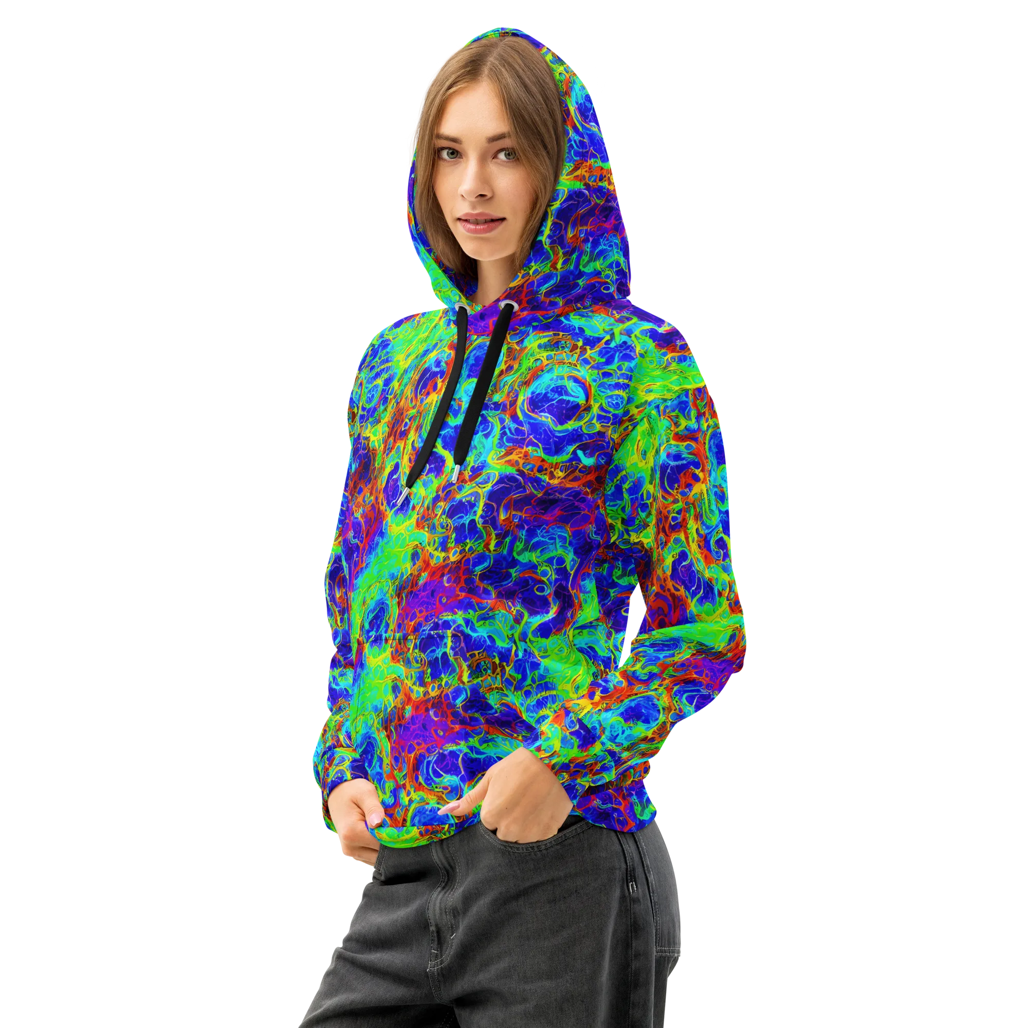 Mango Mirage on Cotton Hoodie — Left Front