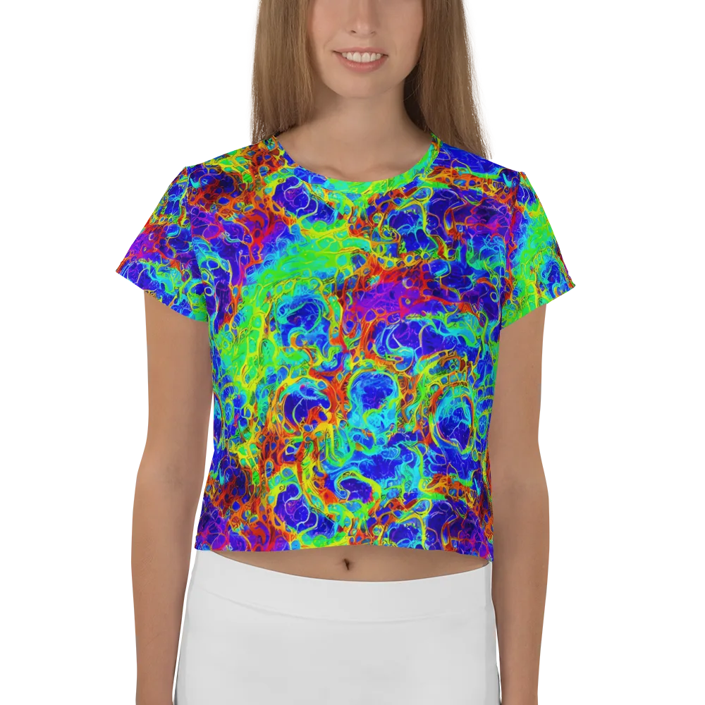 Mango Mirage on Crop Tee — Front