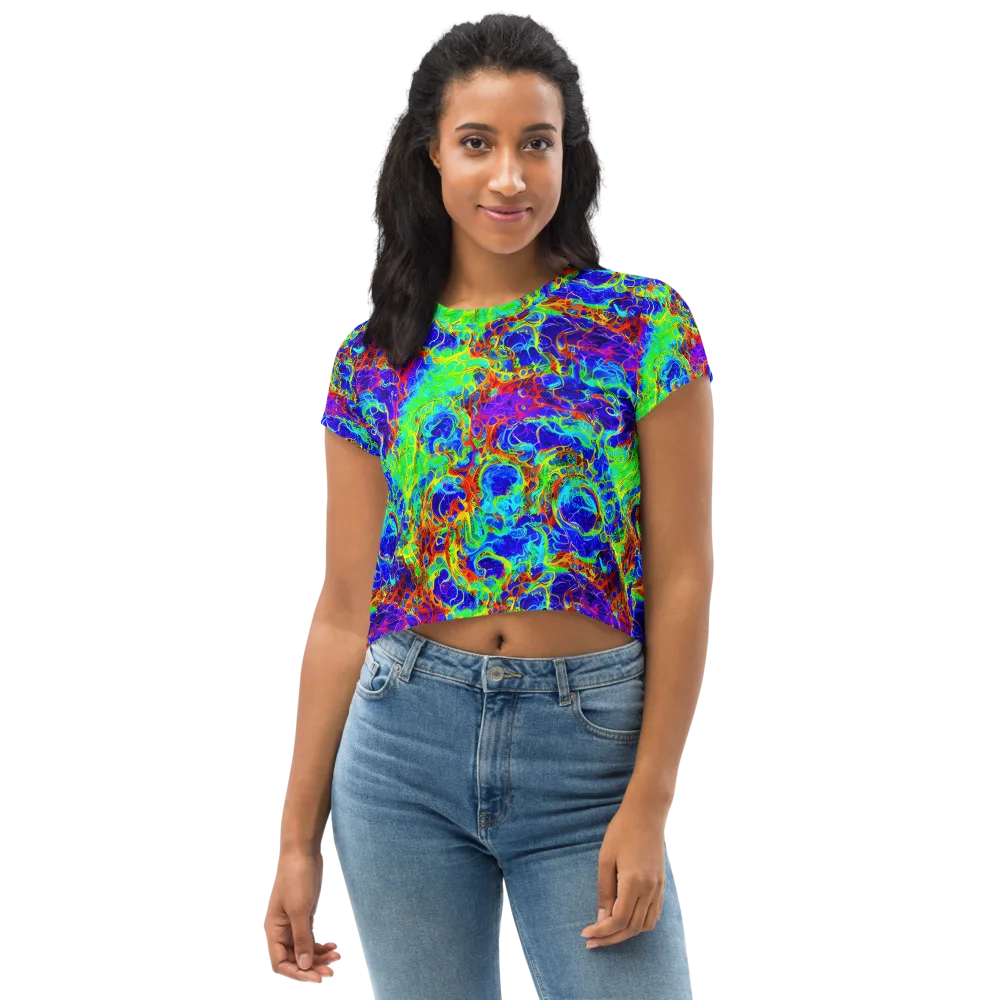 Mango Mirage on Crop Tee — Front