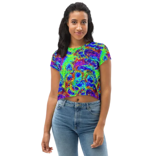 Mango Mirage on a Crop Tee
