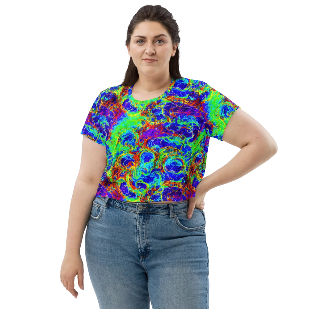Mango Mirage on Crop Tee — Front