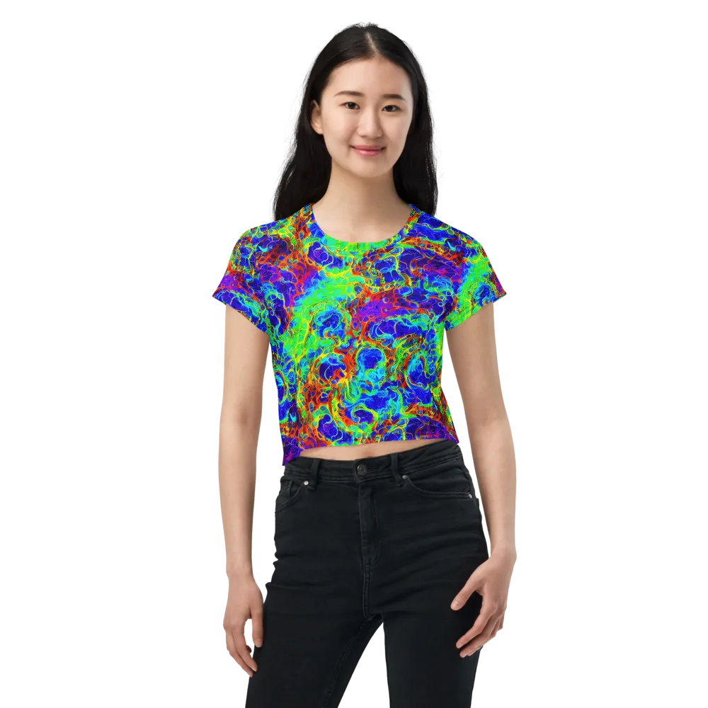 Mango Mirage on Crop Tee — Front