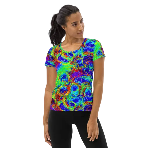Mango Mirage on a Women's Athletic T-Shirt