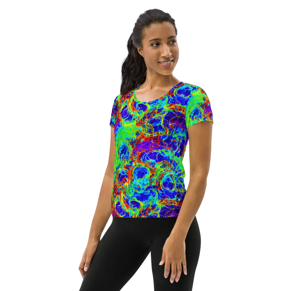 Mango Mirage on Women's Athletic T-Shirt — Left