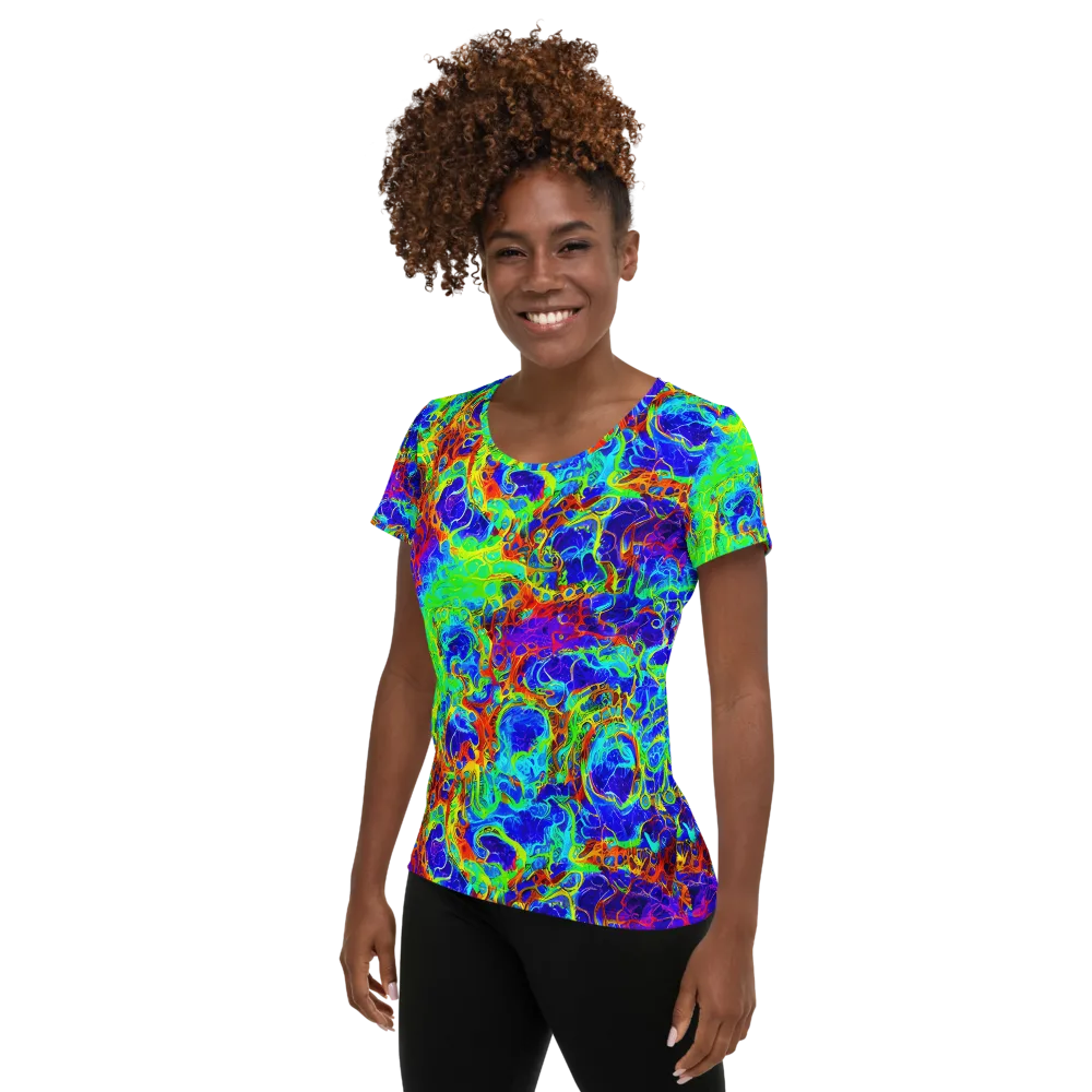 Mango Mirage on Women's Athletic T-Shirt — Left