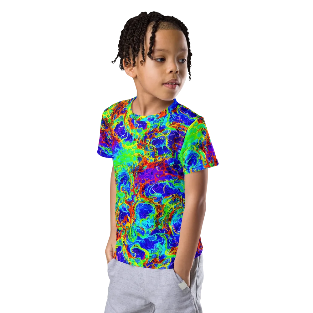 Mango Mirage on Kids Crew Neck T-Shirt — Left Front