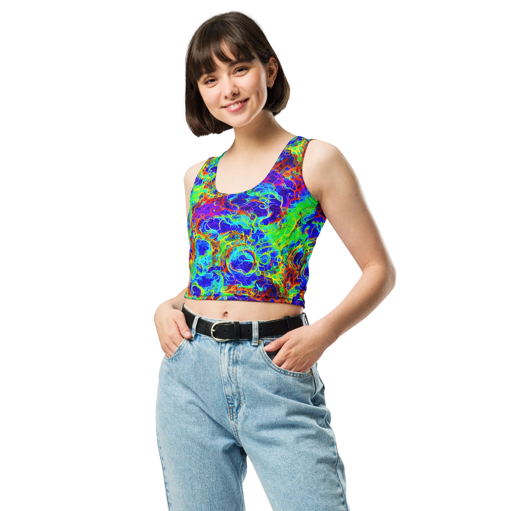 Mango Mirage on Crop Top — Front