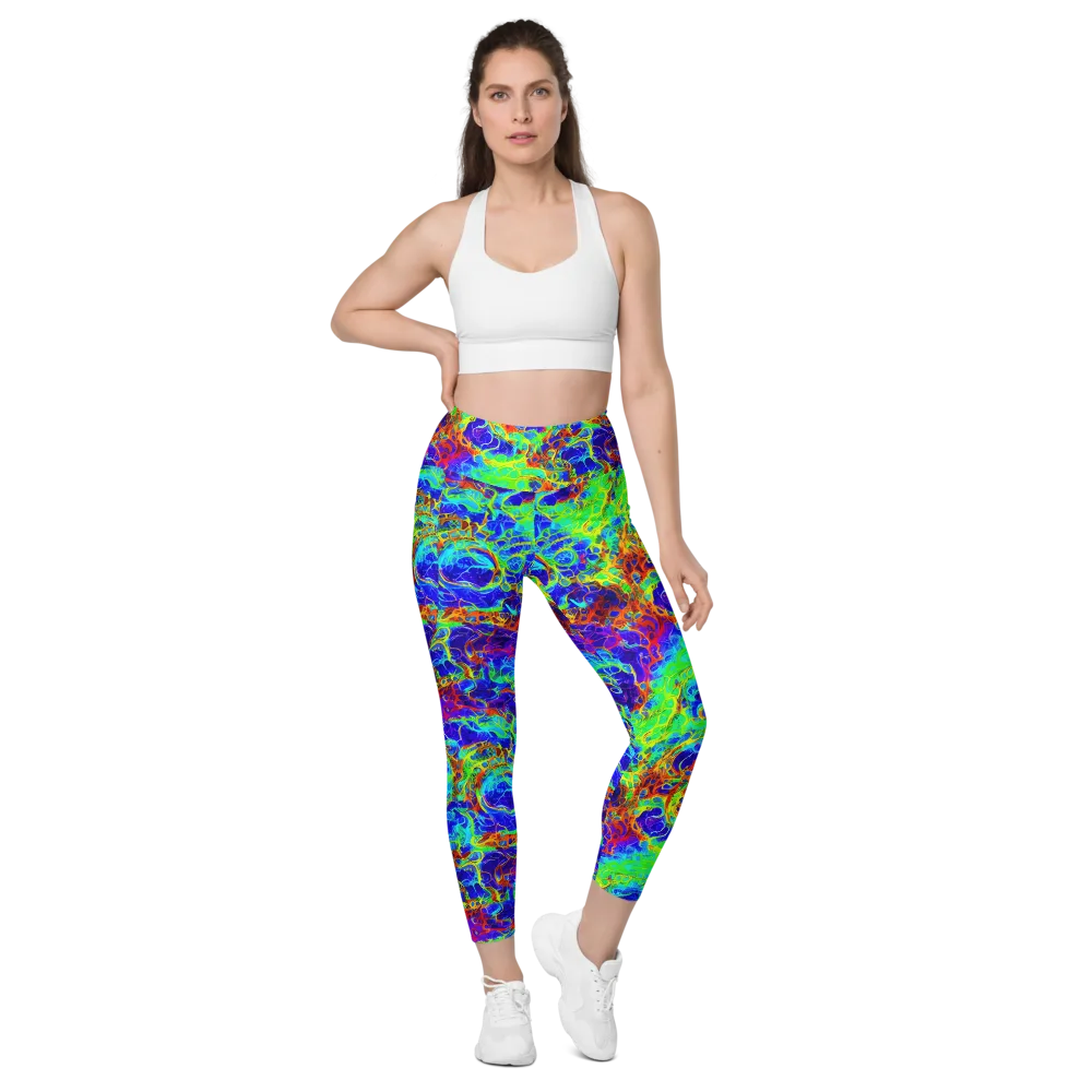 Mango Mirage on Leggings with Pockets — Front