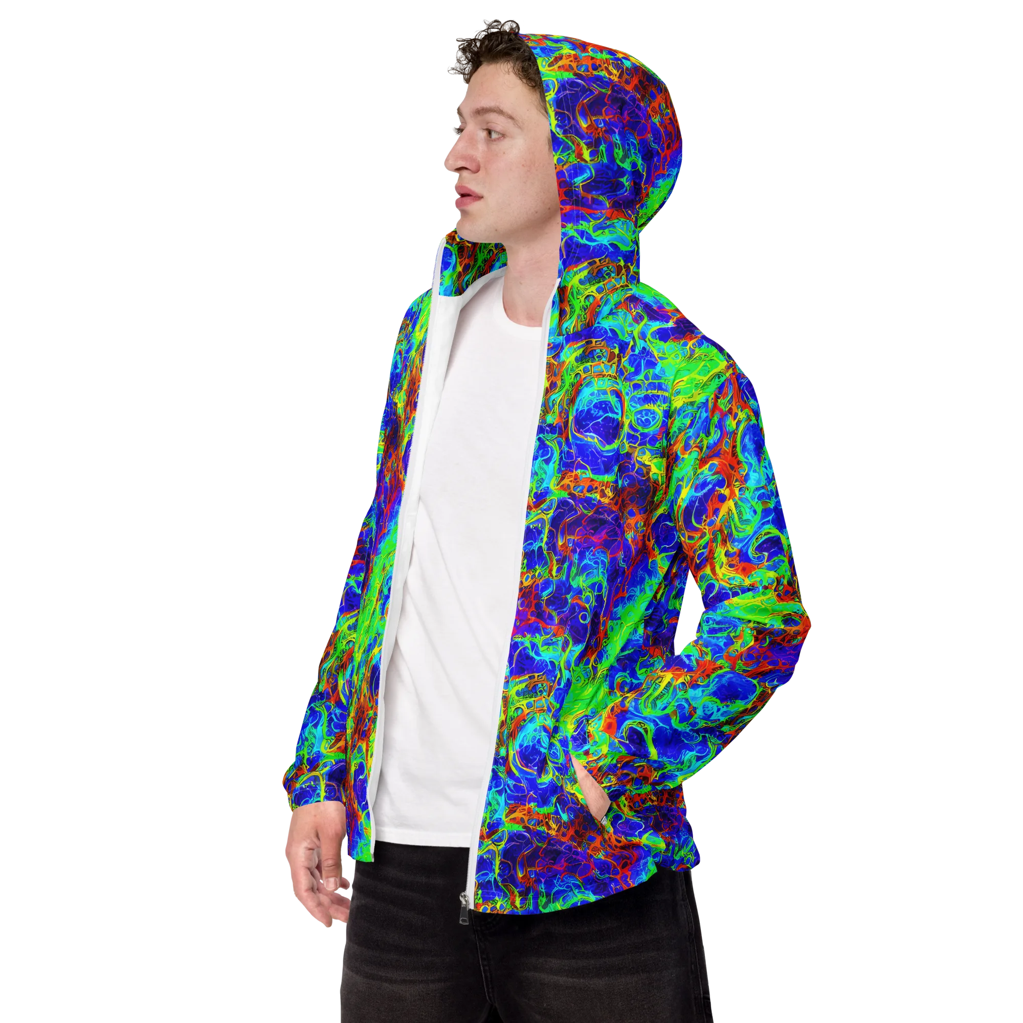 Mango Mirage on Men's Windbreaker — Left Front