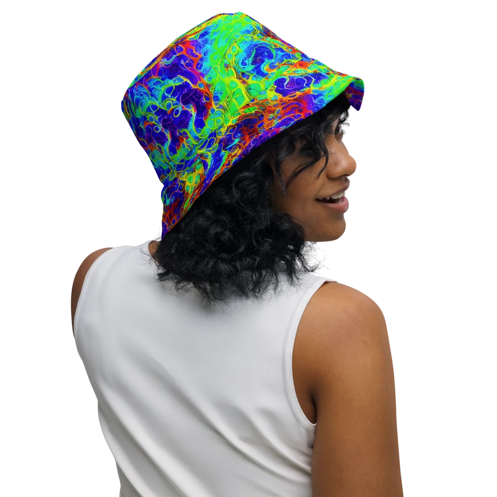 Mango Mirage on Reversible Bucket Hat — Right Outside