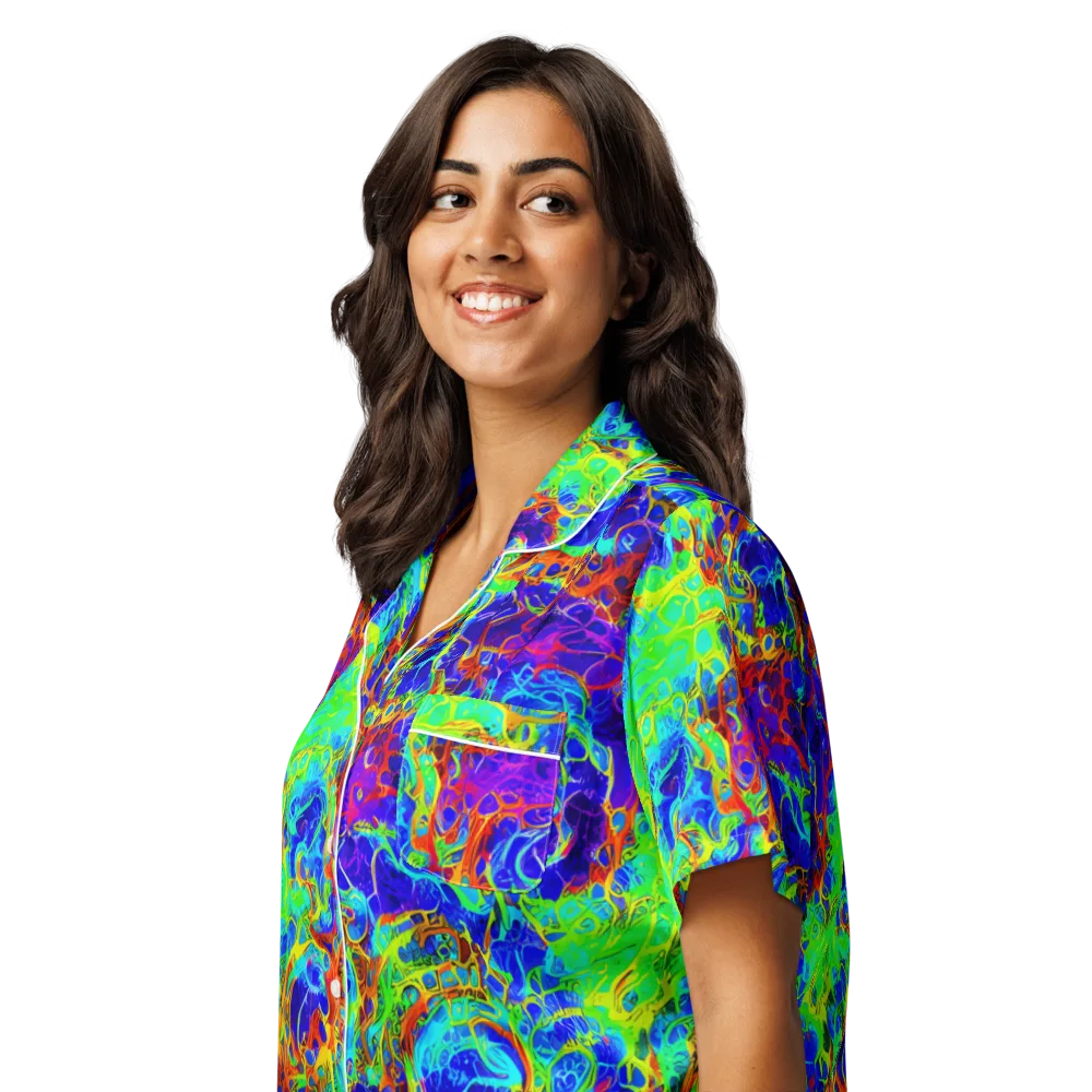 Mango Mirage on Women's Short Sleeve Pajama Top — Left Front