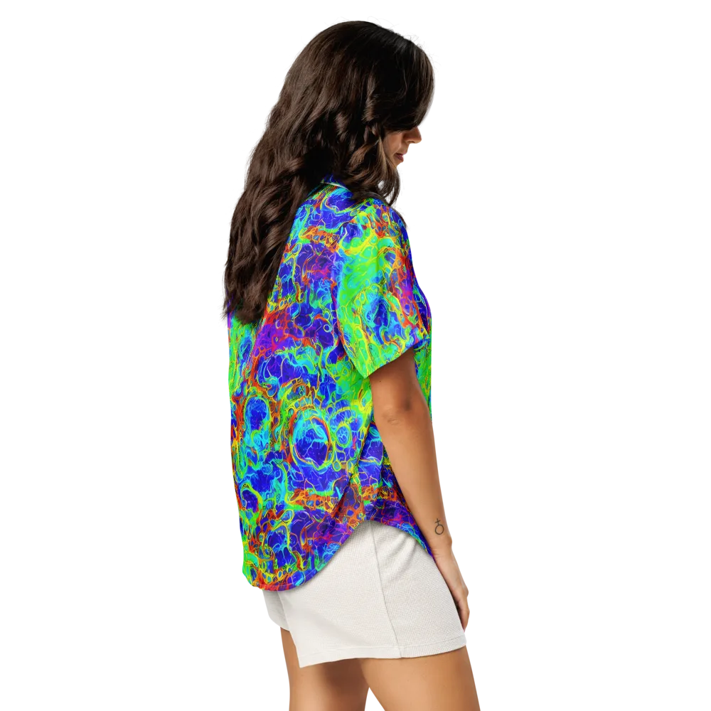 Mango Mirage on Women's Short Sleeve Pajama Top — Right Back