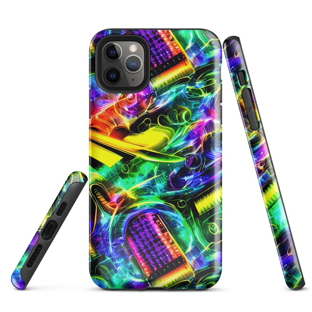 Neon Racket Riot on Tough Case for iPhone® — Front
