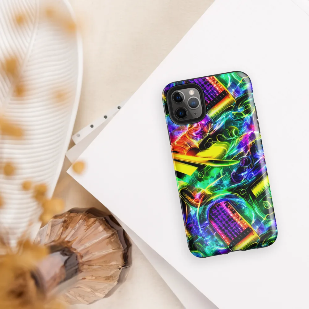 Neon Racket Riot on Tough Case for iPhone® — Front