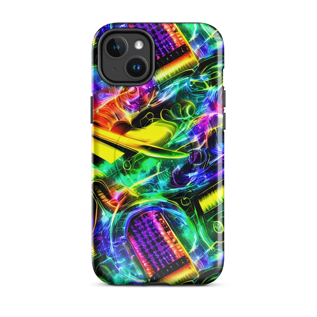 Neon Racket Riot on MagSafe Tough Case for iPhone® — Front
