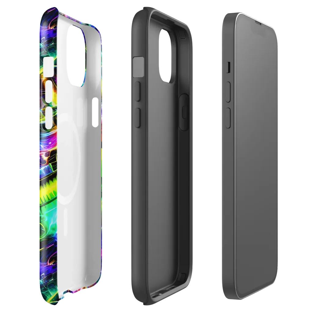 Neon Racket Riot on MagSafe Tough Case for iPhone® — Front