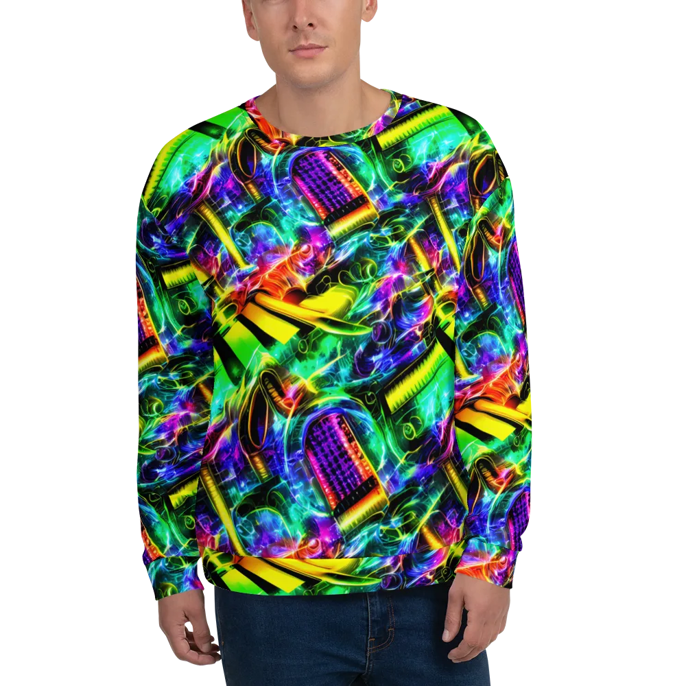 Neon Racket Riot on Sweatshirt — Front