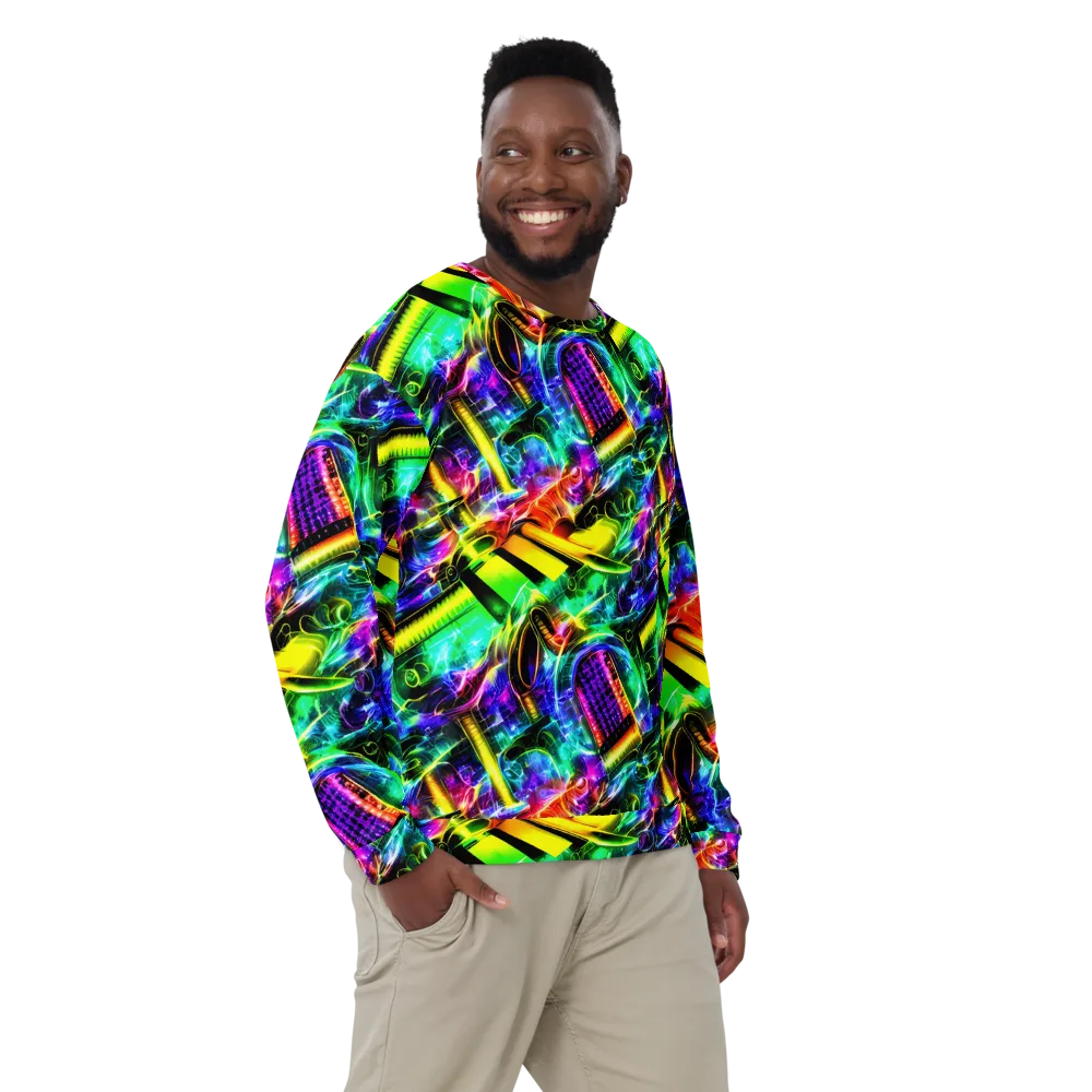 Neon Racket Riot on Sweatshirt — Front