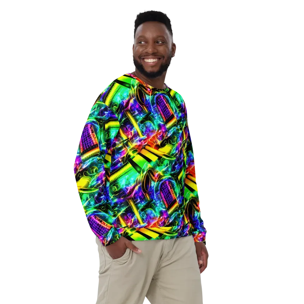 Neon Racket Riot on Sweatshirt — Front