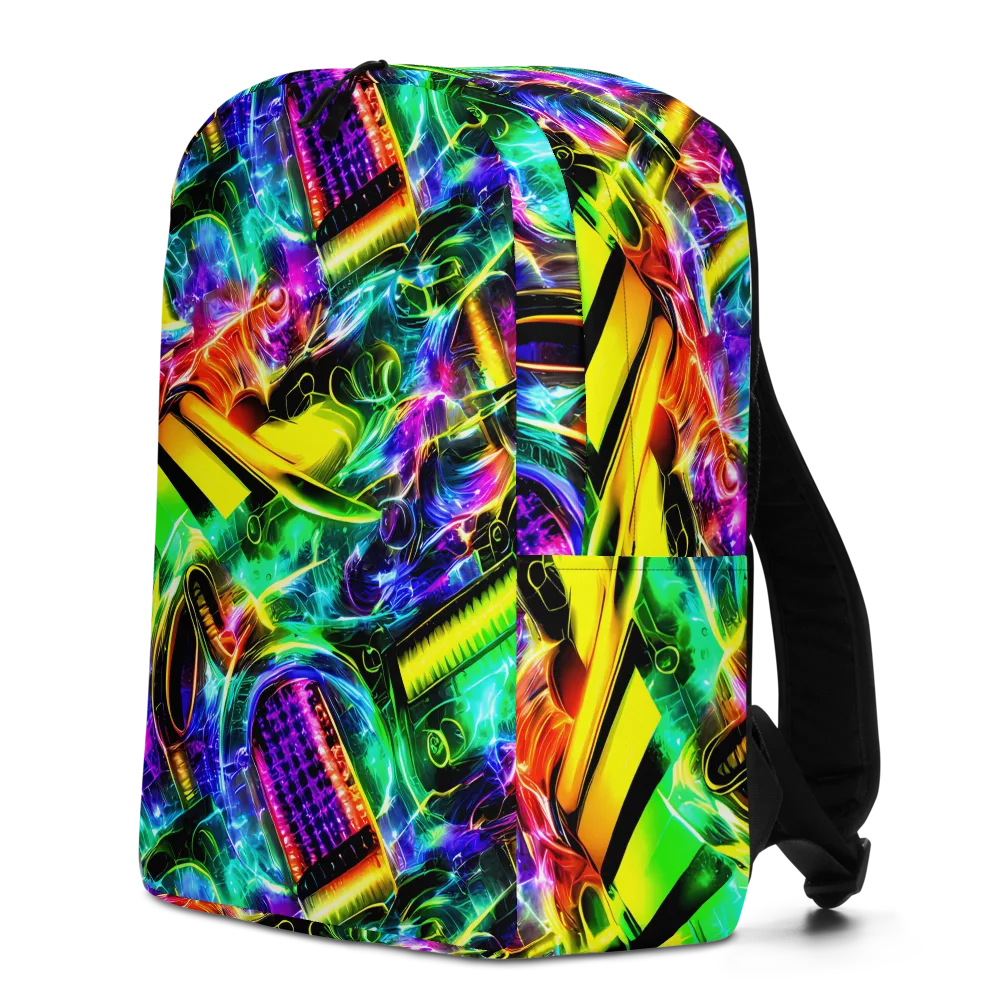 Neon Racket Riot on Minimalist Backpack — Left