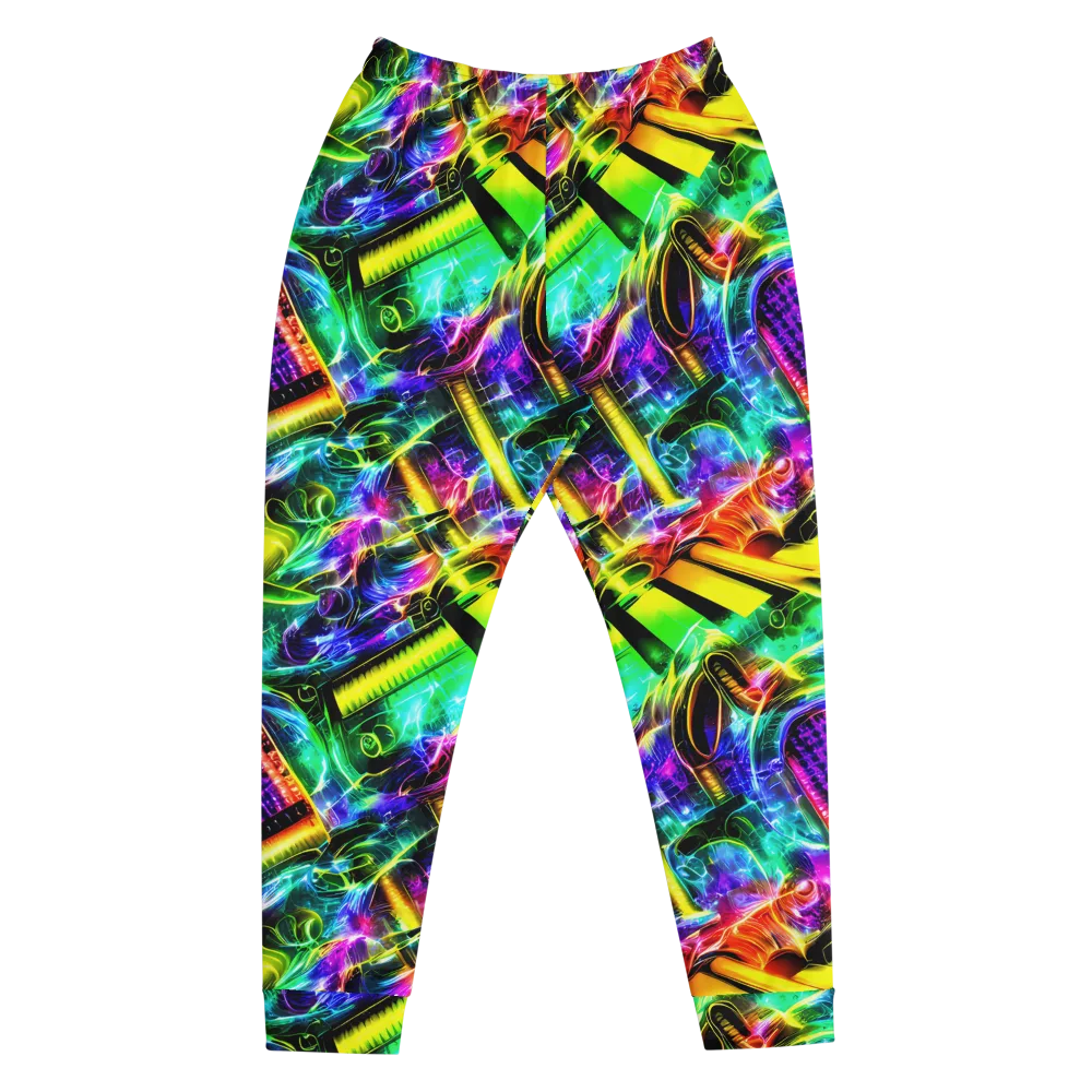Neon Racket Riot on Men's Joggers — Front