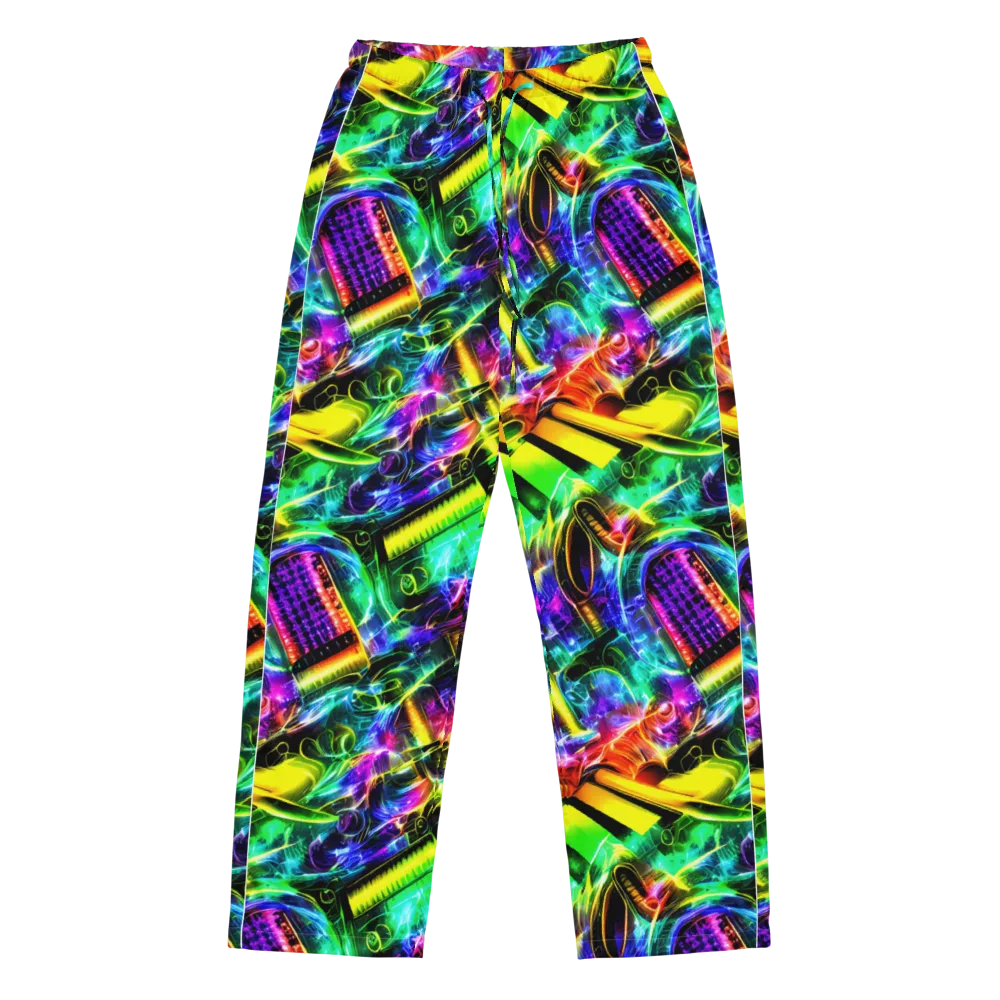 Neon Racket Riot on Women's Pajama Pants — Front