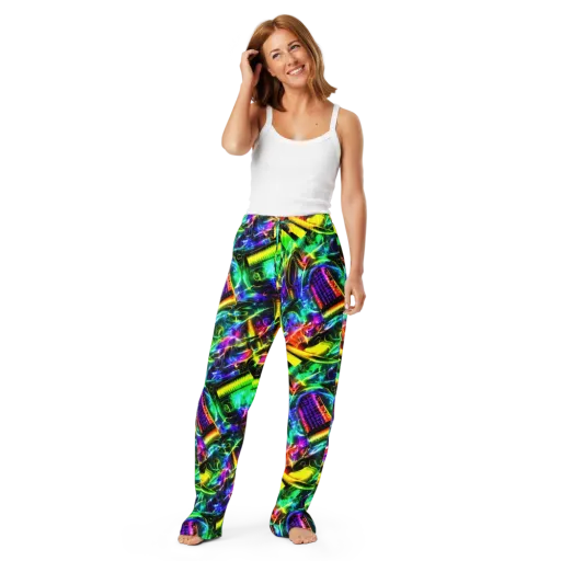 Neon Racket Riot on a Women's Pajama Pants