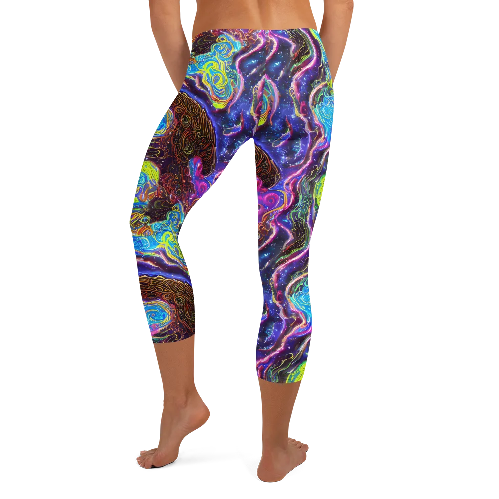 Stellar Riptide on Capri Leggings — Back