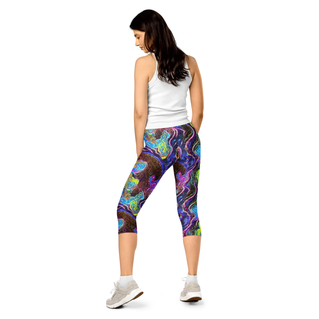 Stellar Riptide on Capri Leggings — Back