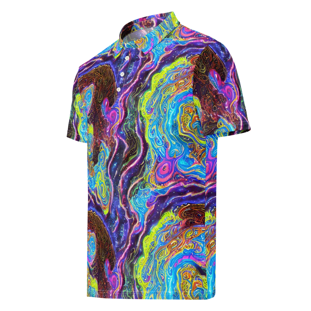 Stellar Riptide on Men's Slim Fit Polo Shirt — Left Front