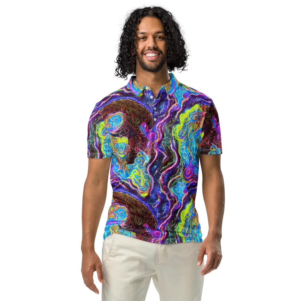Stellar Riptide on Men's Slim Fit Polo Shirt — Front