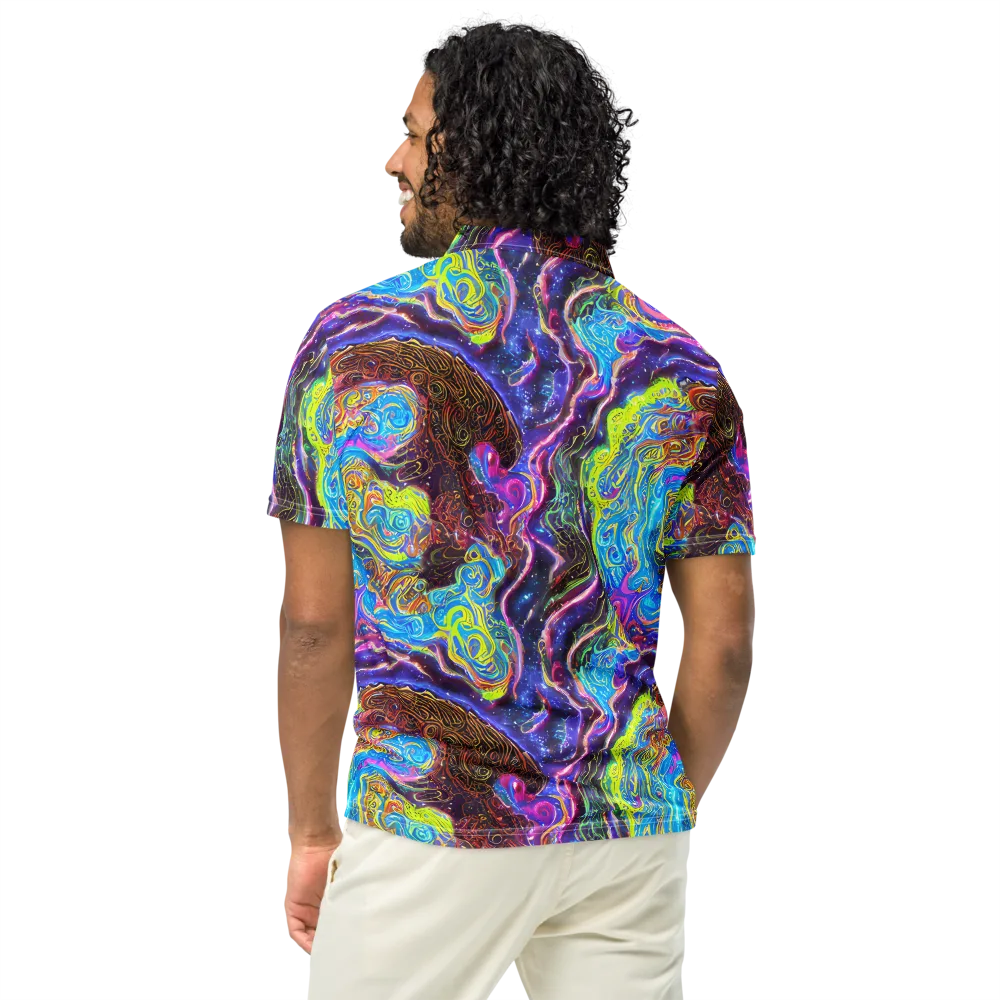 Stellar Riptide on Men's Slim Fit Polo Shirt — Back