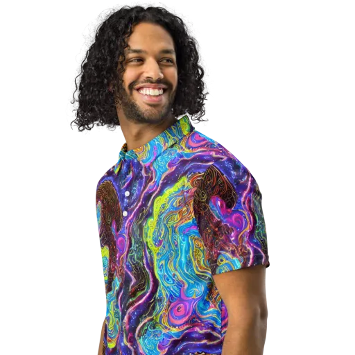 Stellar Riptide on a Men's Slim Fit Polo Shirt