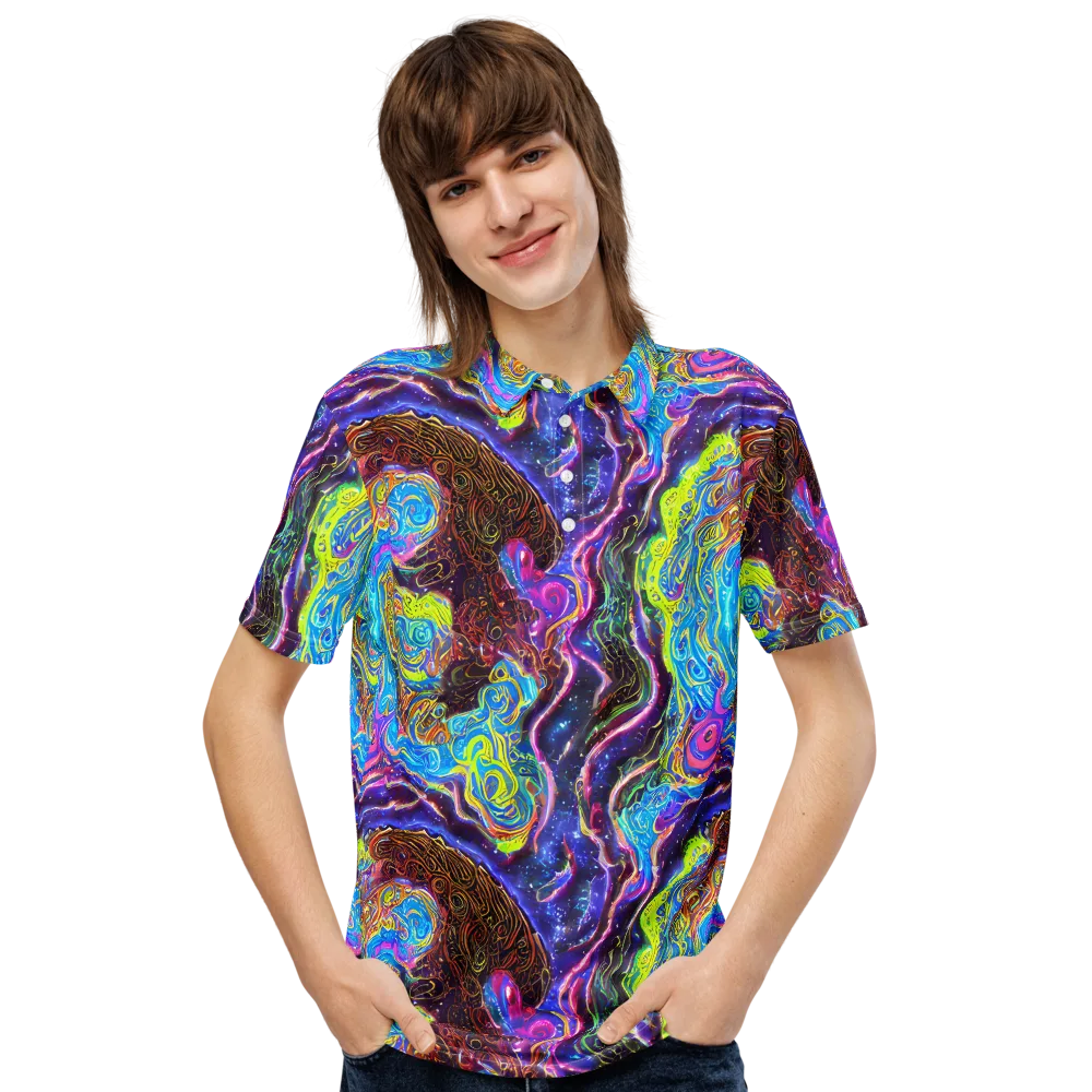 Stellar Riptide on Men's Slim Fit Polo Shirt — Front