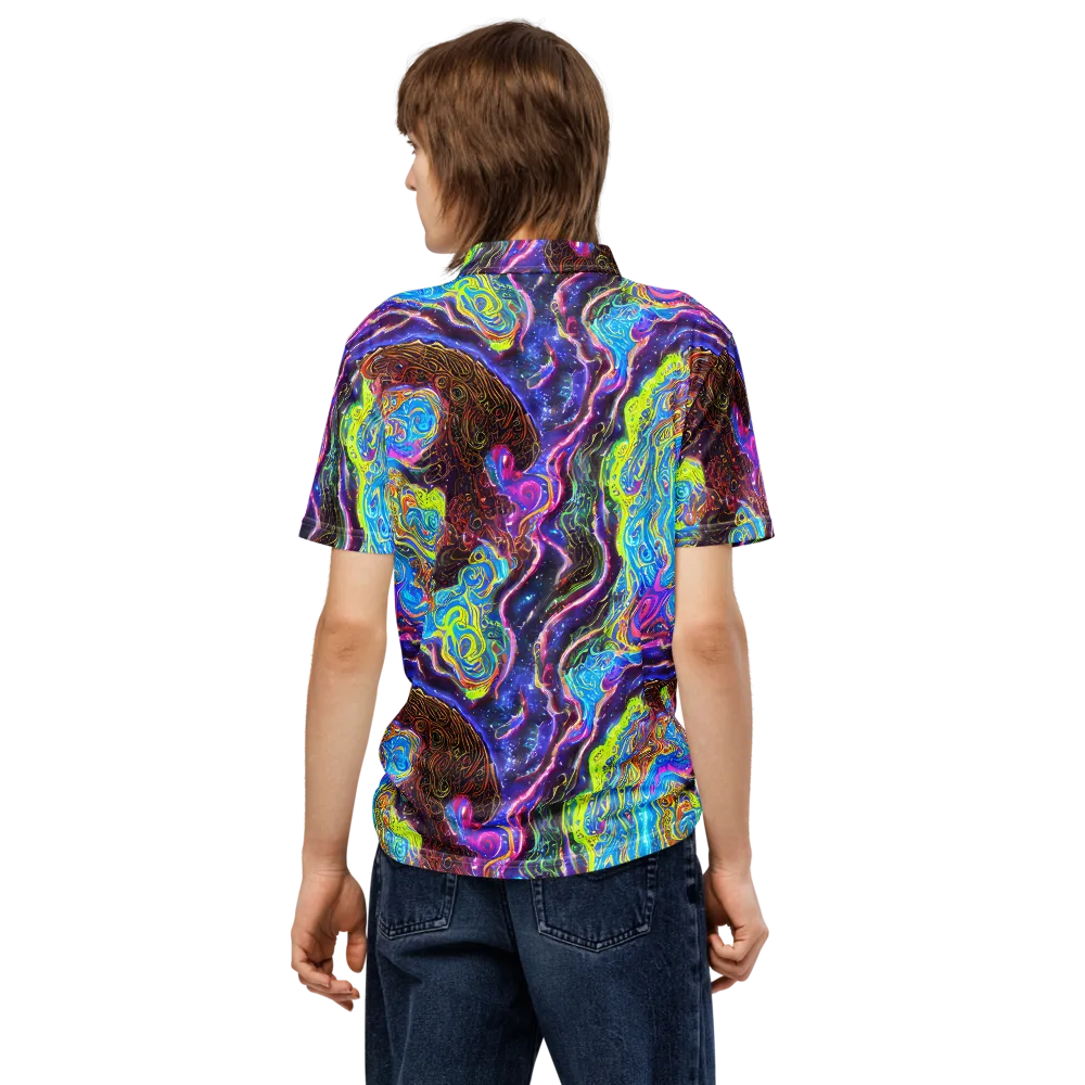 Stellar Riptide on Men's Slim Fit Polo Shirt — Back