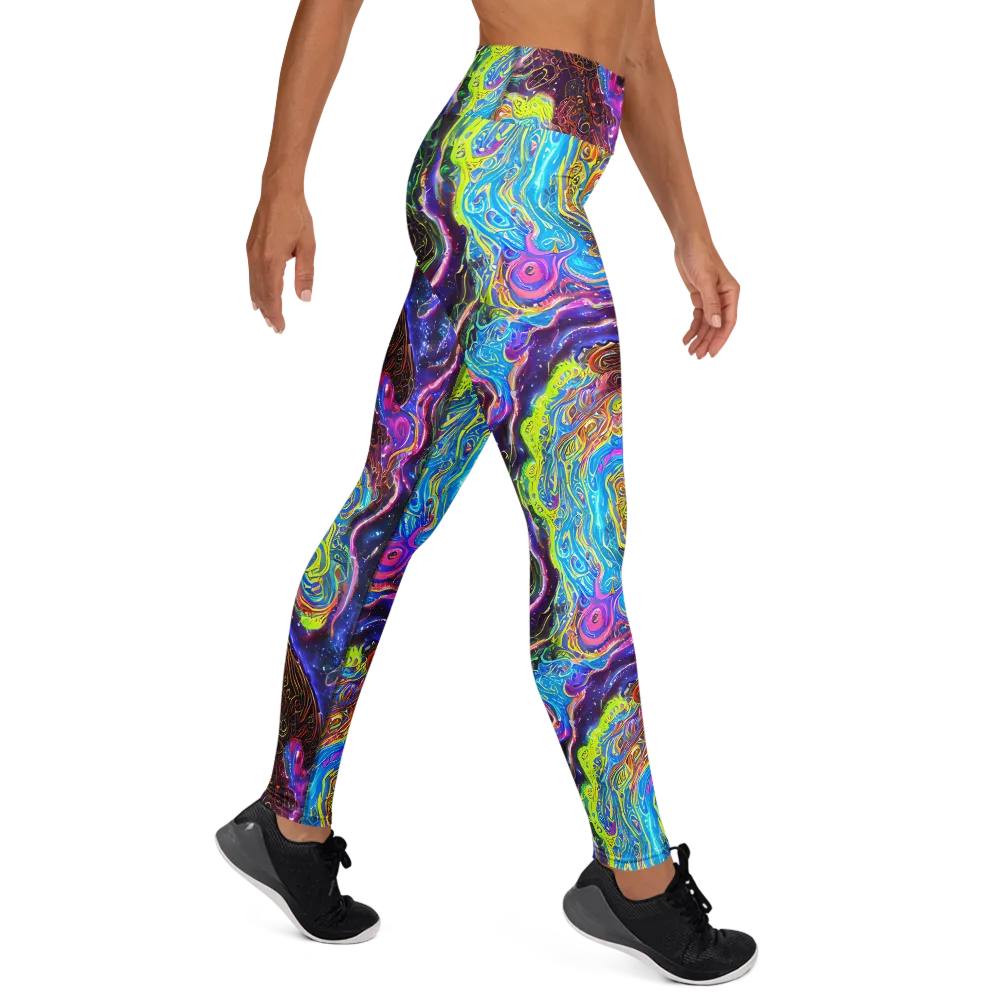 Stellar Riptide on Yoga Leggings — Right